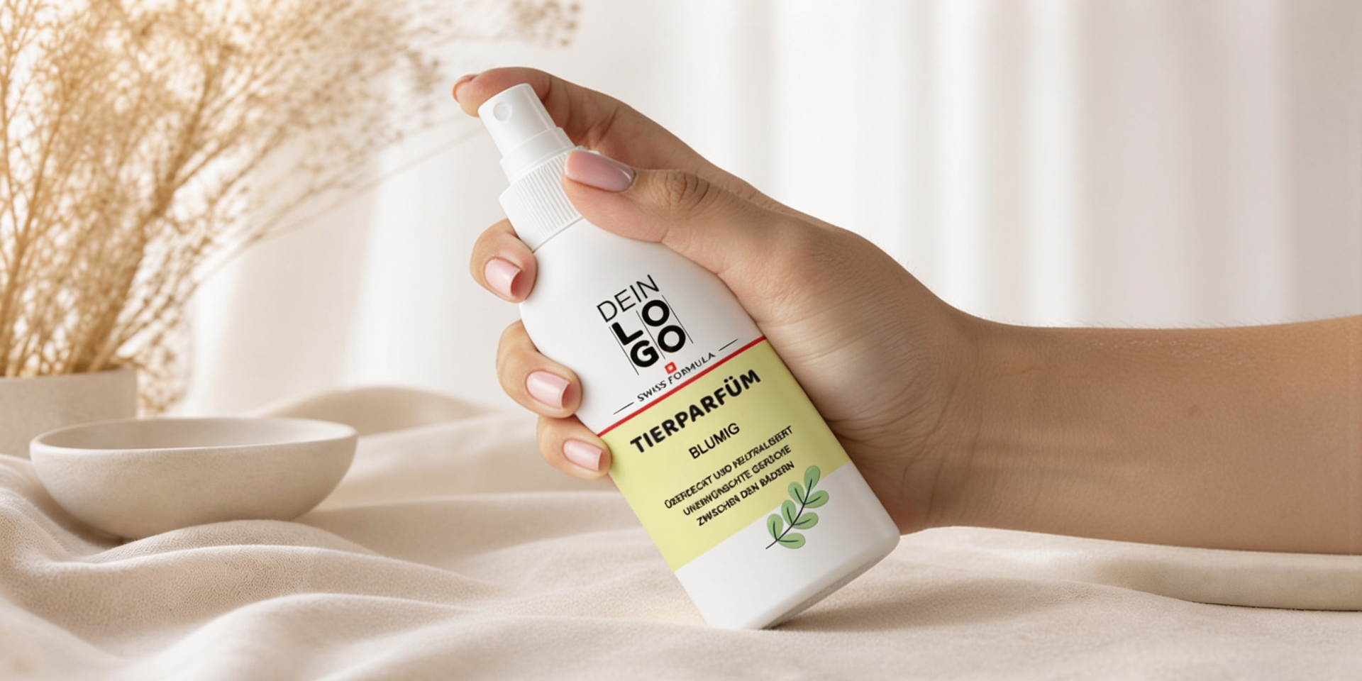 Tierparfüm Flasche mit Platz für Dein Logo